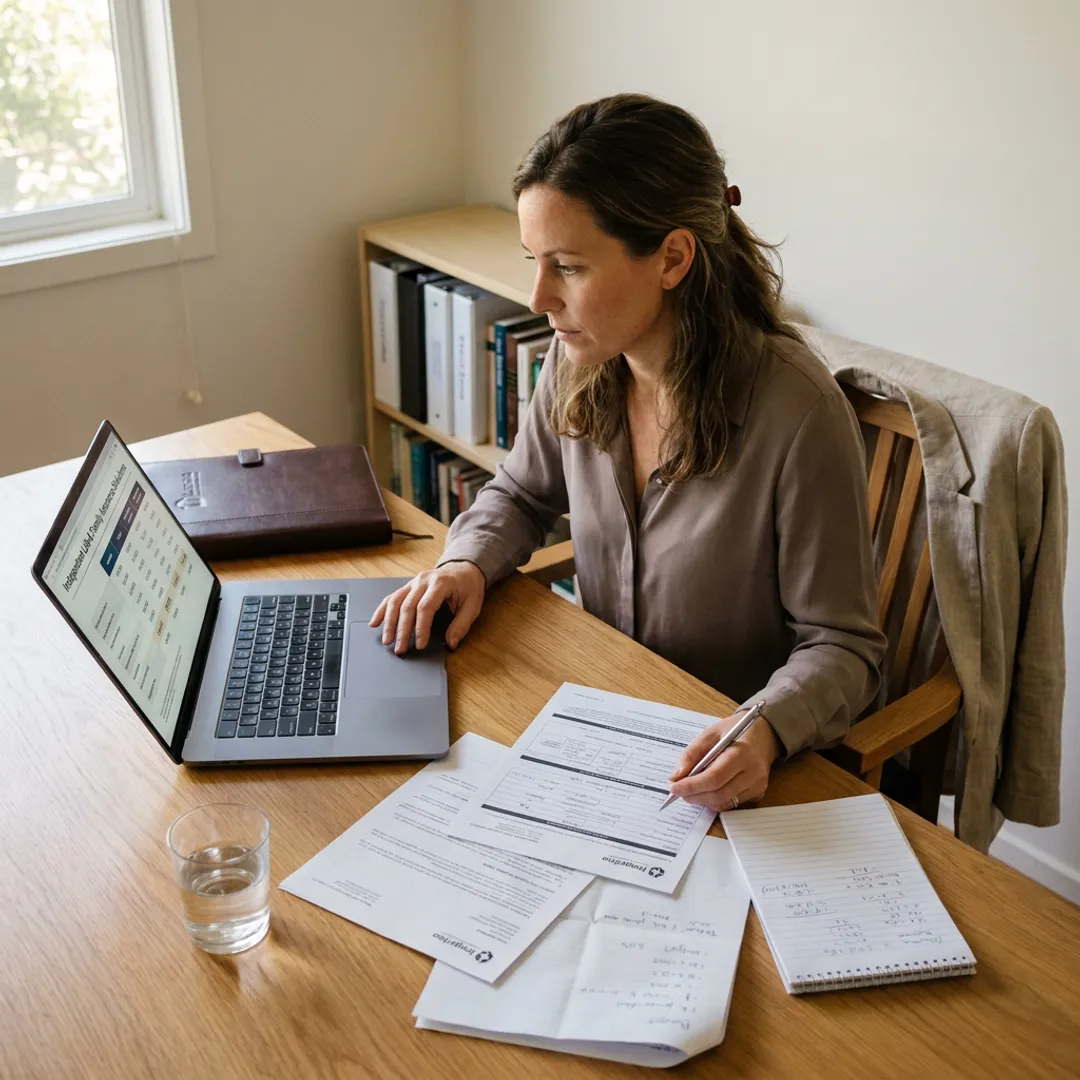 Advisor comparing term life insurance quotes