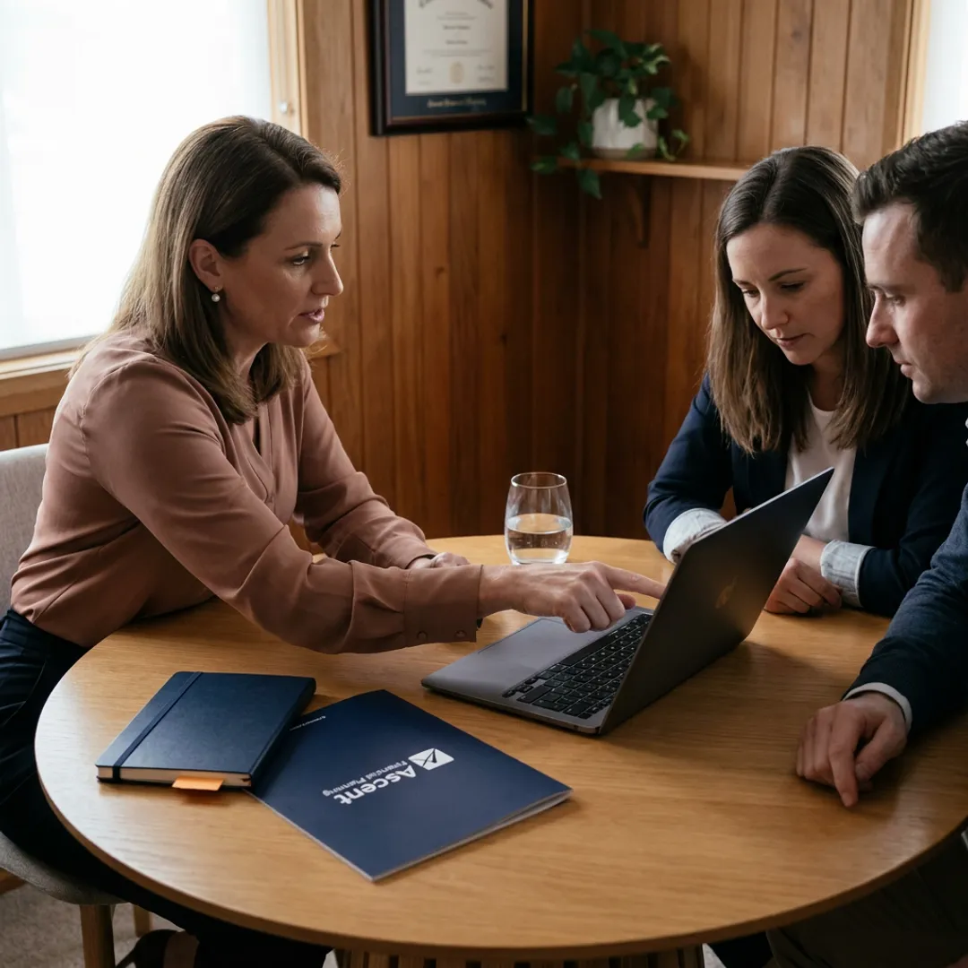 Insurance advisor explaining policy options