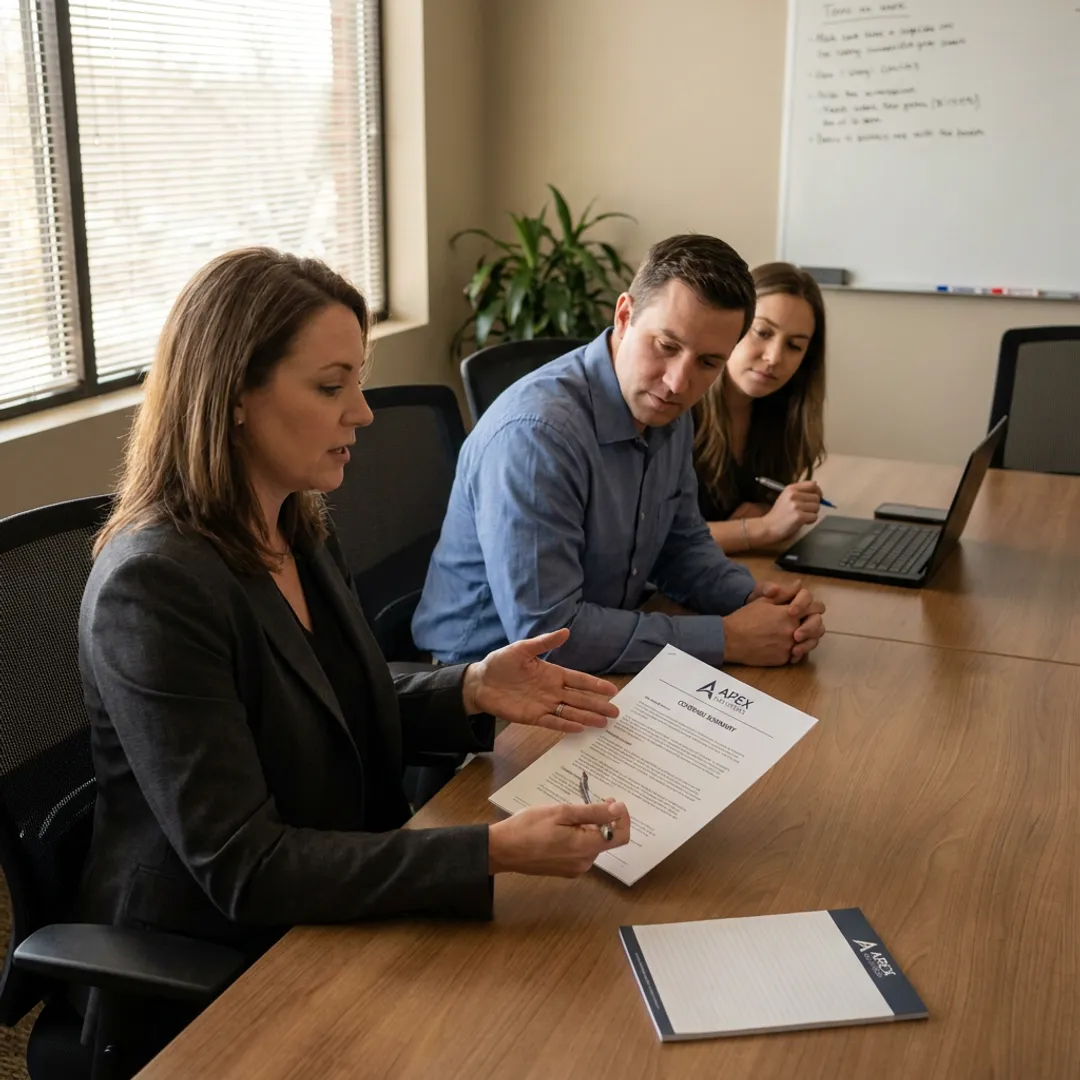 Insurance advisor guiding a family