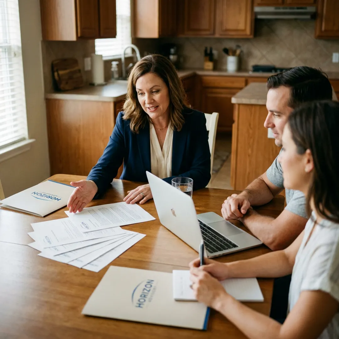 Advisor reviewing term life insurance quotes