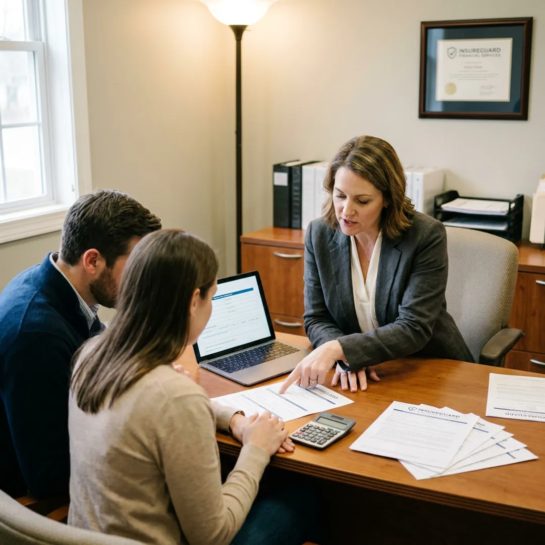 Advisor guiding a client through a life insurance application