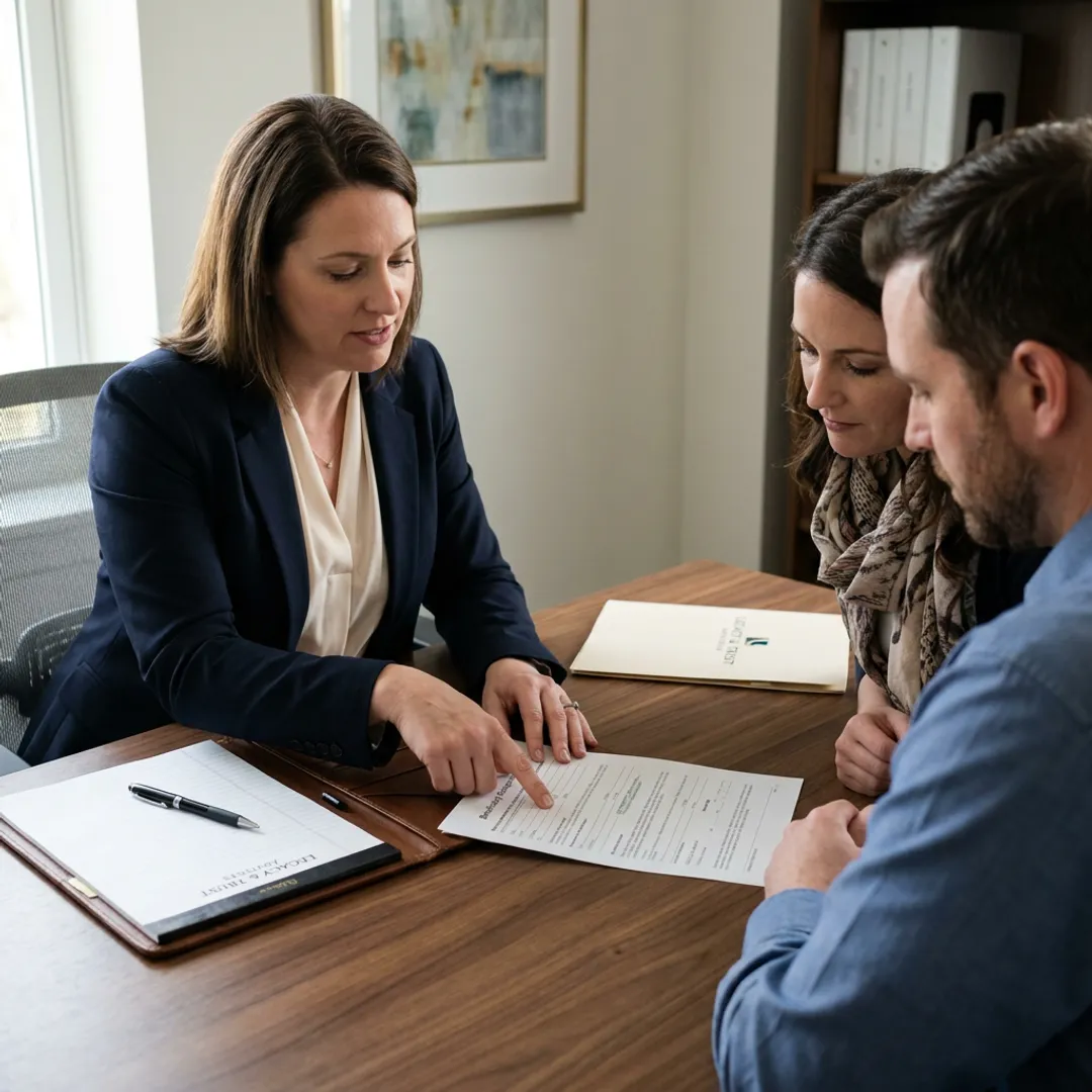 Advisor explaining life insurance options during consultation