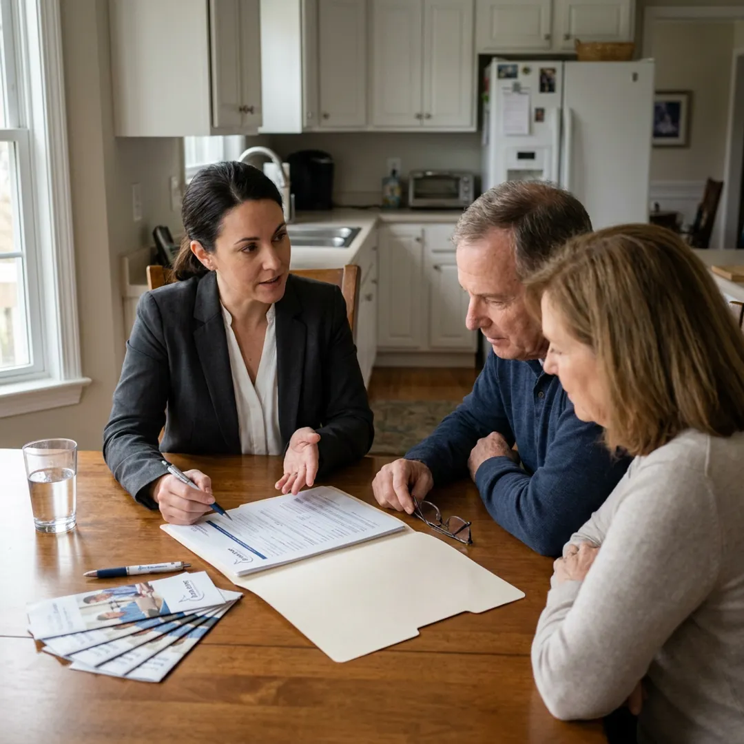 Final expense insurance advisor helping a Delaware family