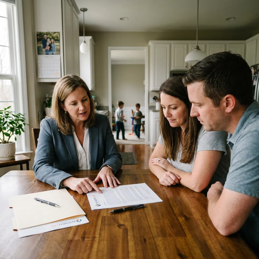 Delaware family reviewing term life insurance options