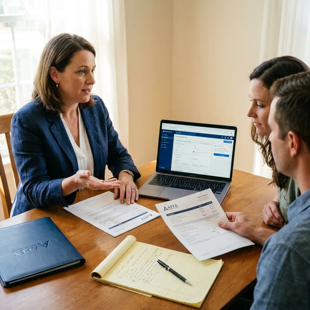 Advisor helping a client complete a term life application