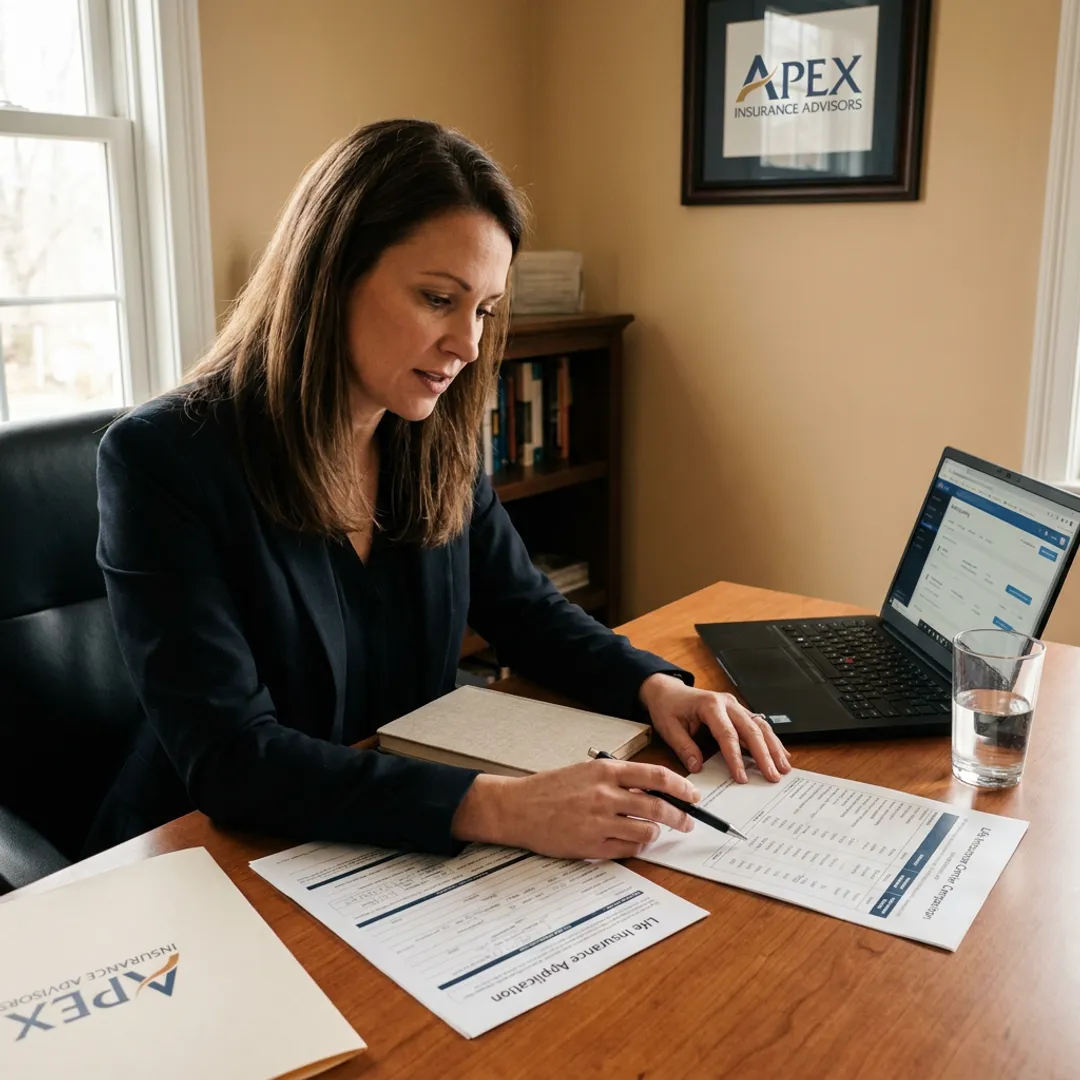 Advisor comparing term life insurance quotes