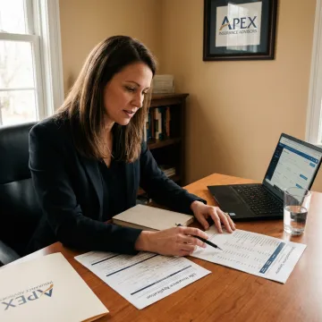 Advisor comparing term life insurance quotes