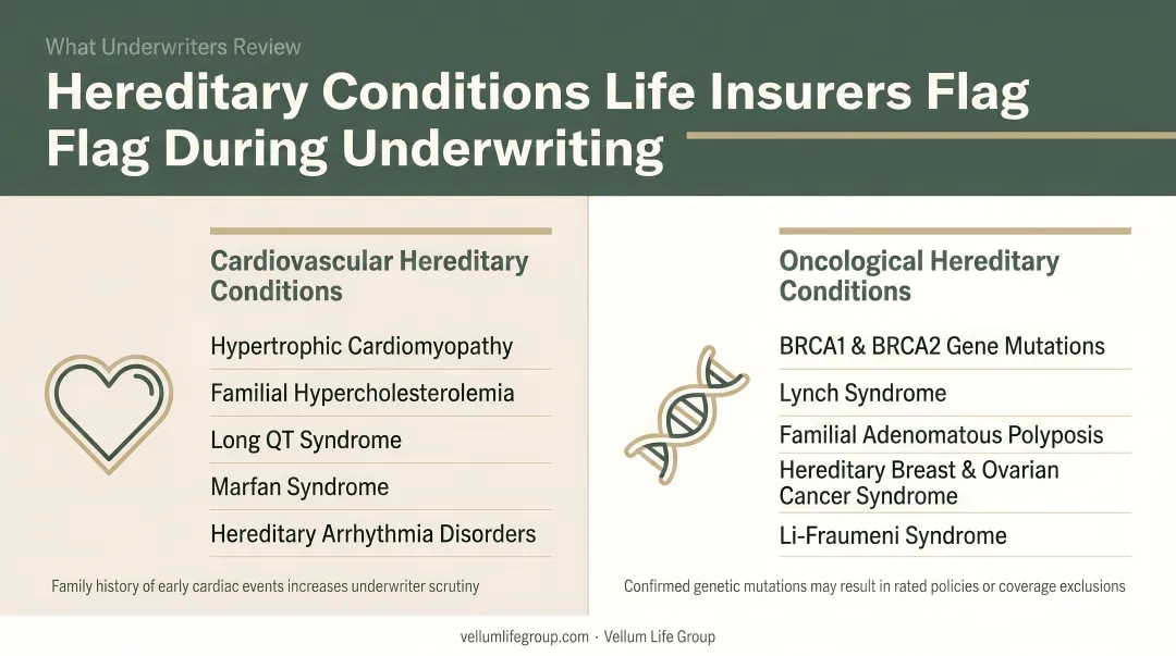 Two-category hereditary conditions life insurers flag during underwriting review