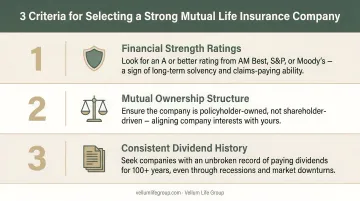 Three criteria checklist for selecting a strong mutual life insurance company