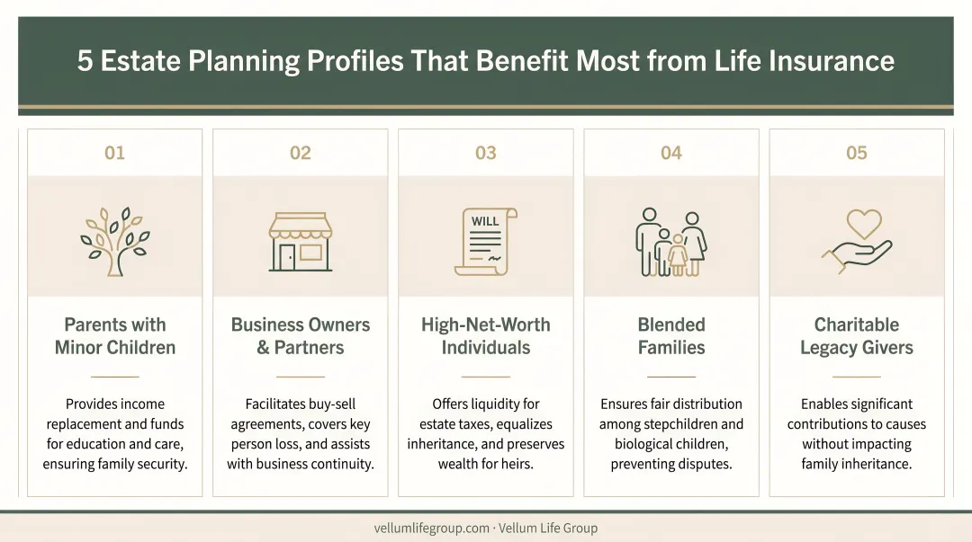 Five estate planning profiles that benefit most from life insurance coverage