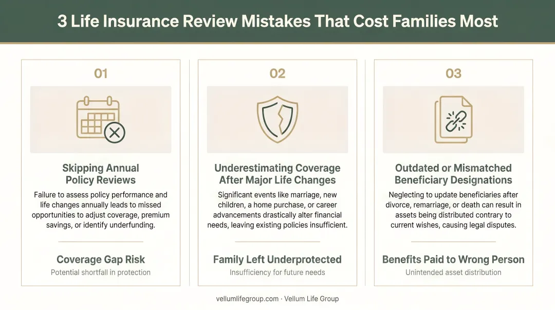 Three common life insurance review mistakes and their financial consequences