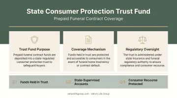 State consumer protection trust fund document for prepaid funeral contract coverage