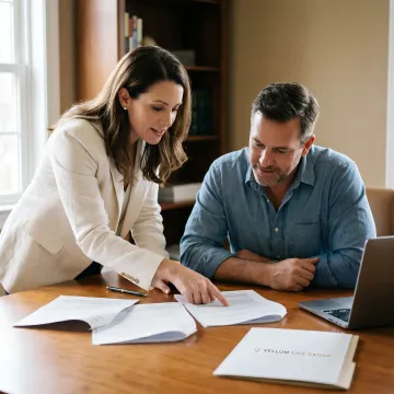 Advisor explaining family life insurance plans