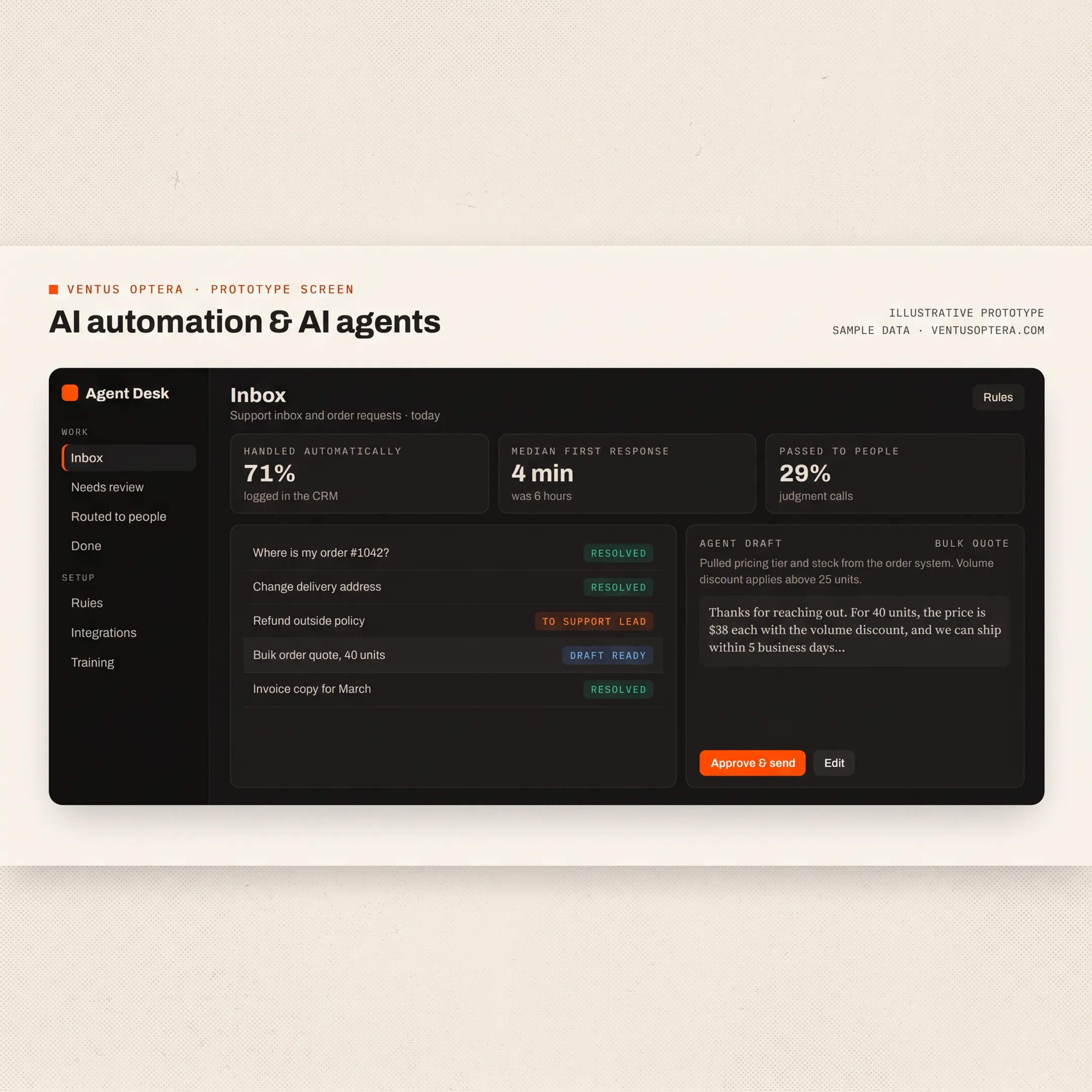 Developer reviewing a RAG application connected to organized business knowledge sources
