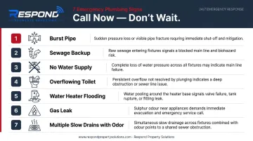 7 emergency plumbing warning signs homeowners must recognize infographic
