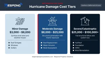 Three-tier hurricane damage repair cost ranges from minor to catastrophic