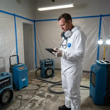 Commercial mold remediation process inspection