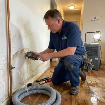 Technician responding to emergency plumbing leak