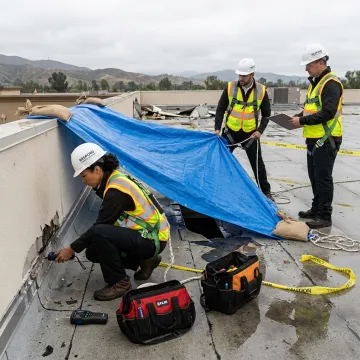 Commercial roof storm inspection process