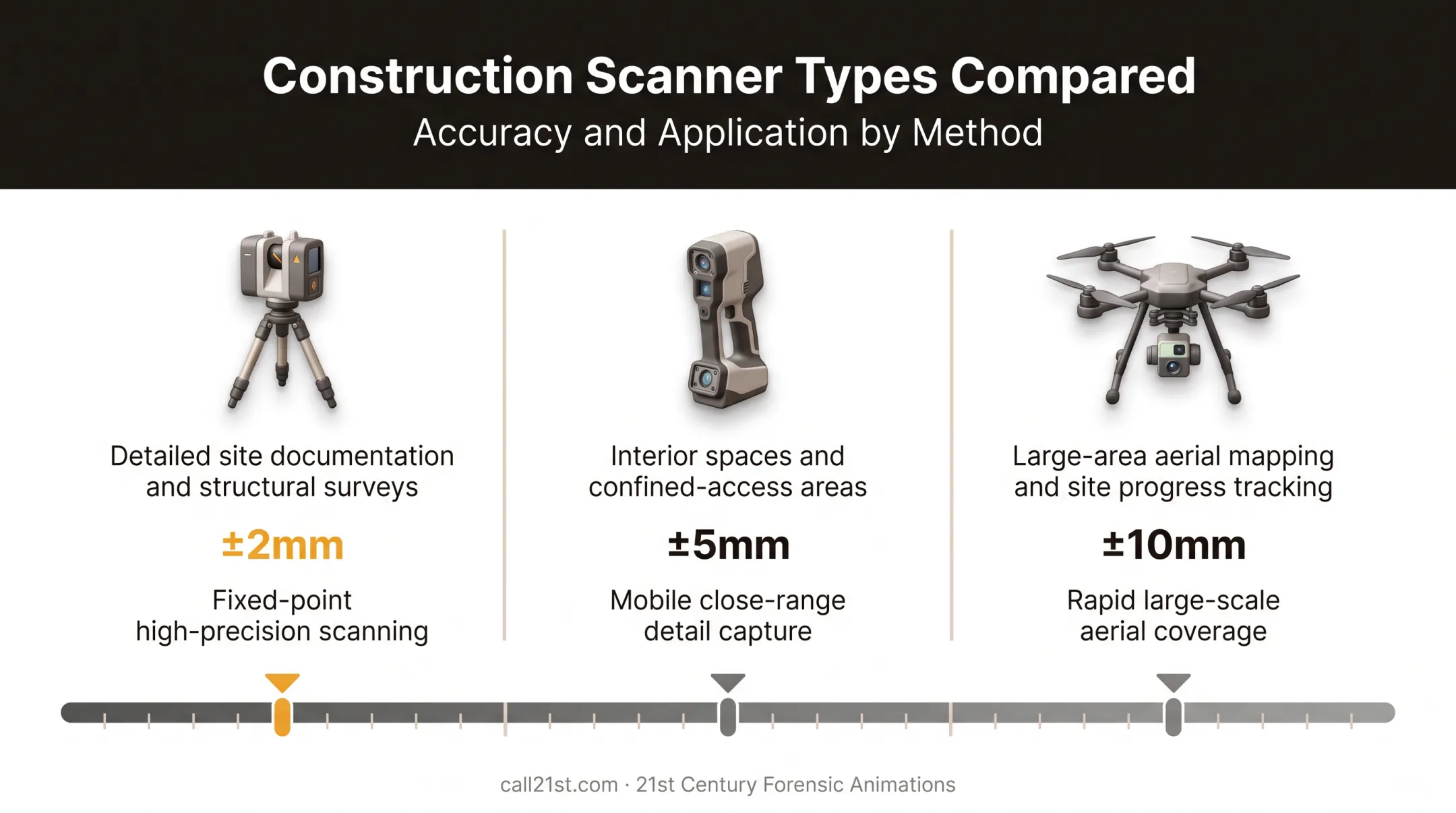 Comparison of terrestrial handheld and mobile LiDAR scanner types