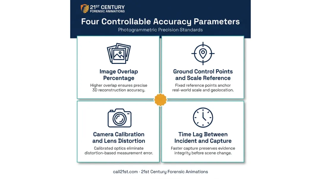 Four key accuracy parameters affecting photogrammetric reconstruction admissibility in court