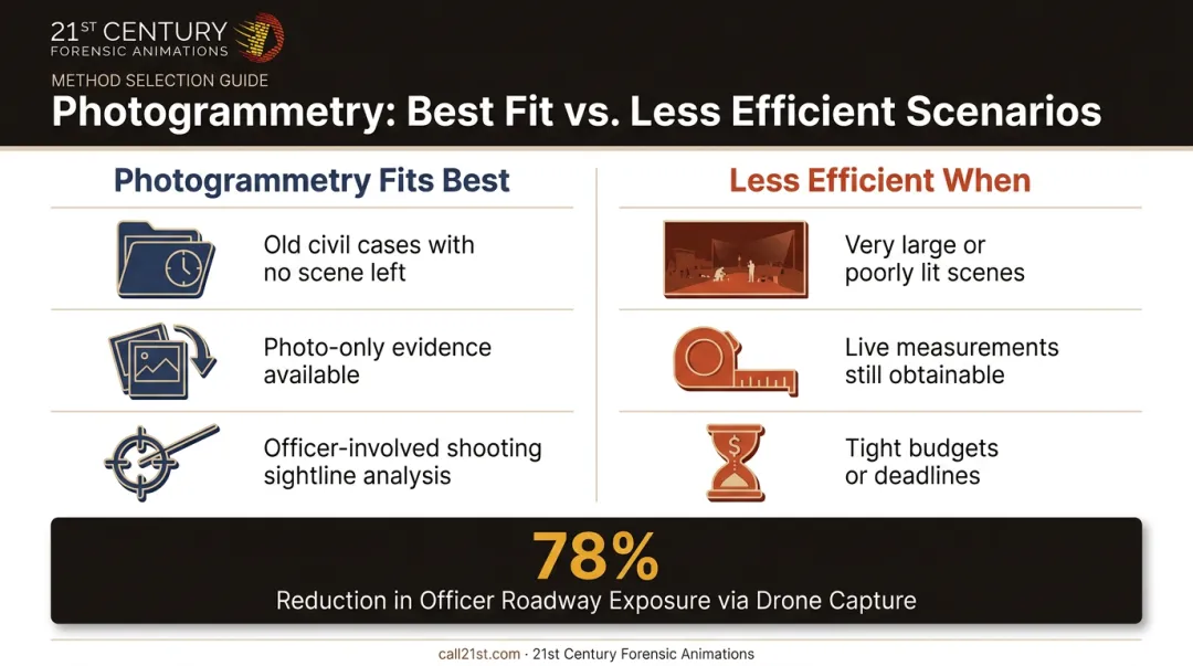 When to use photogrammetry versus total station survey comparison chart