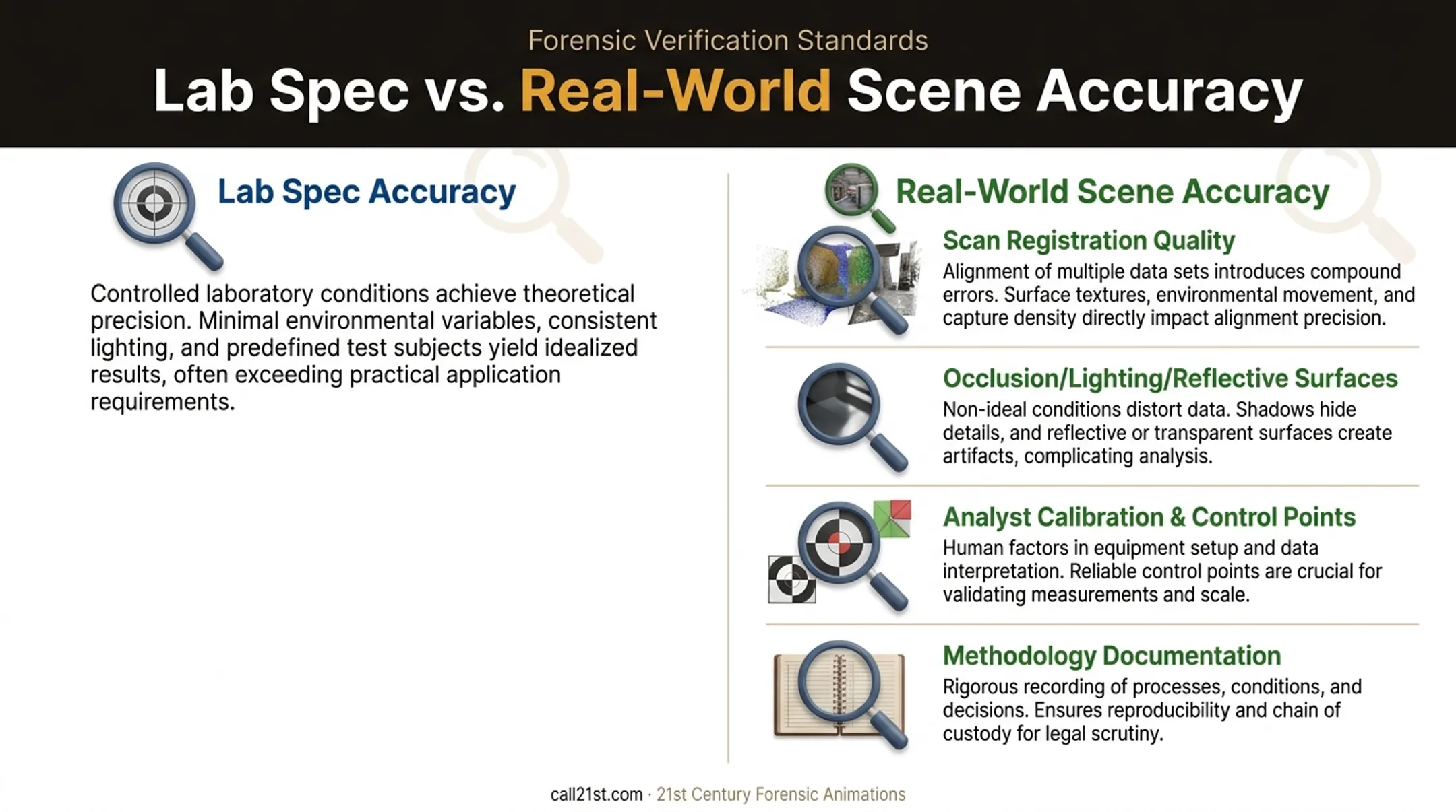 Factors affecting real-world 3D scan accuracy versus lab specifications