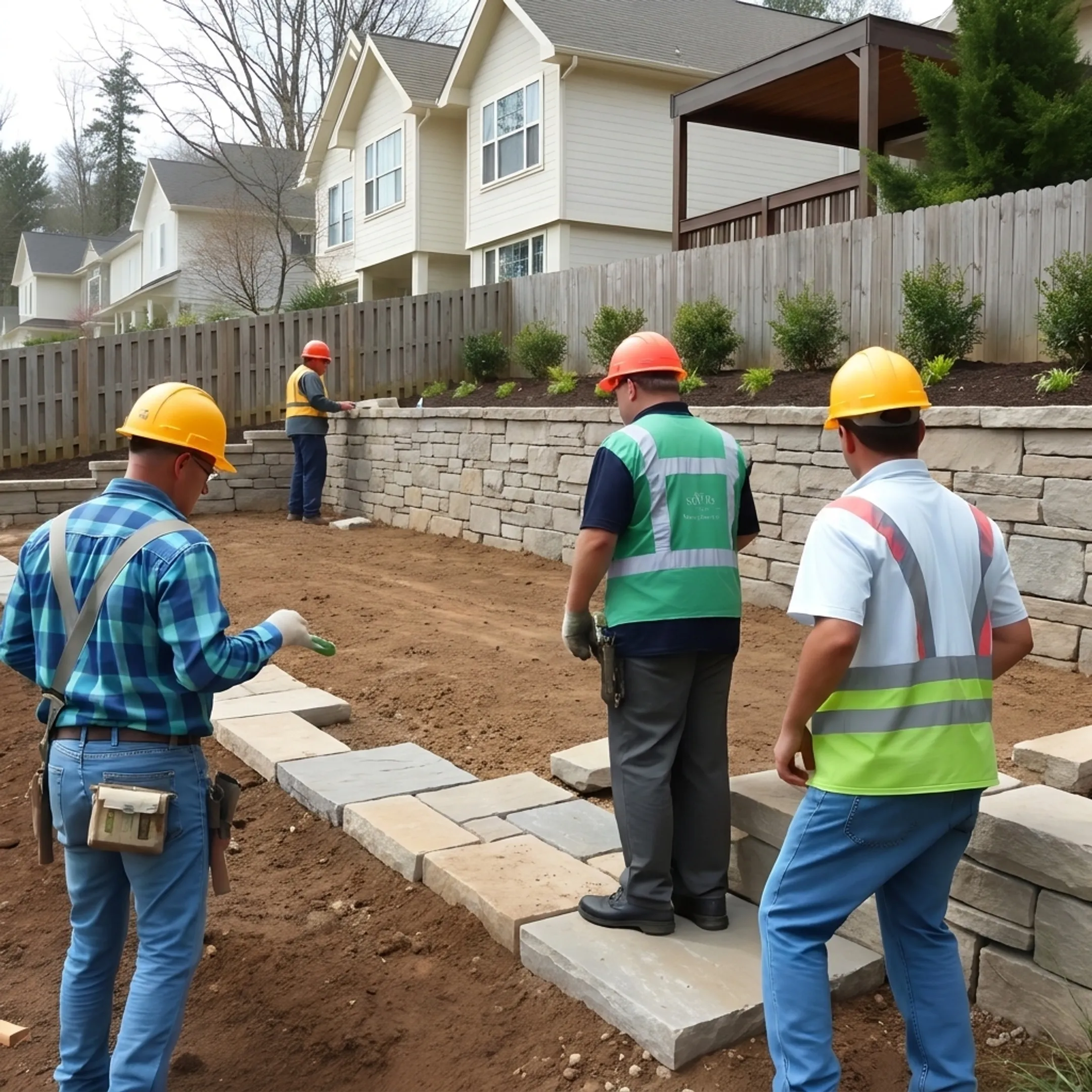 Landscape design and build construction in progress