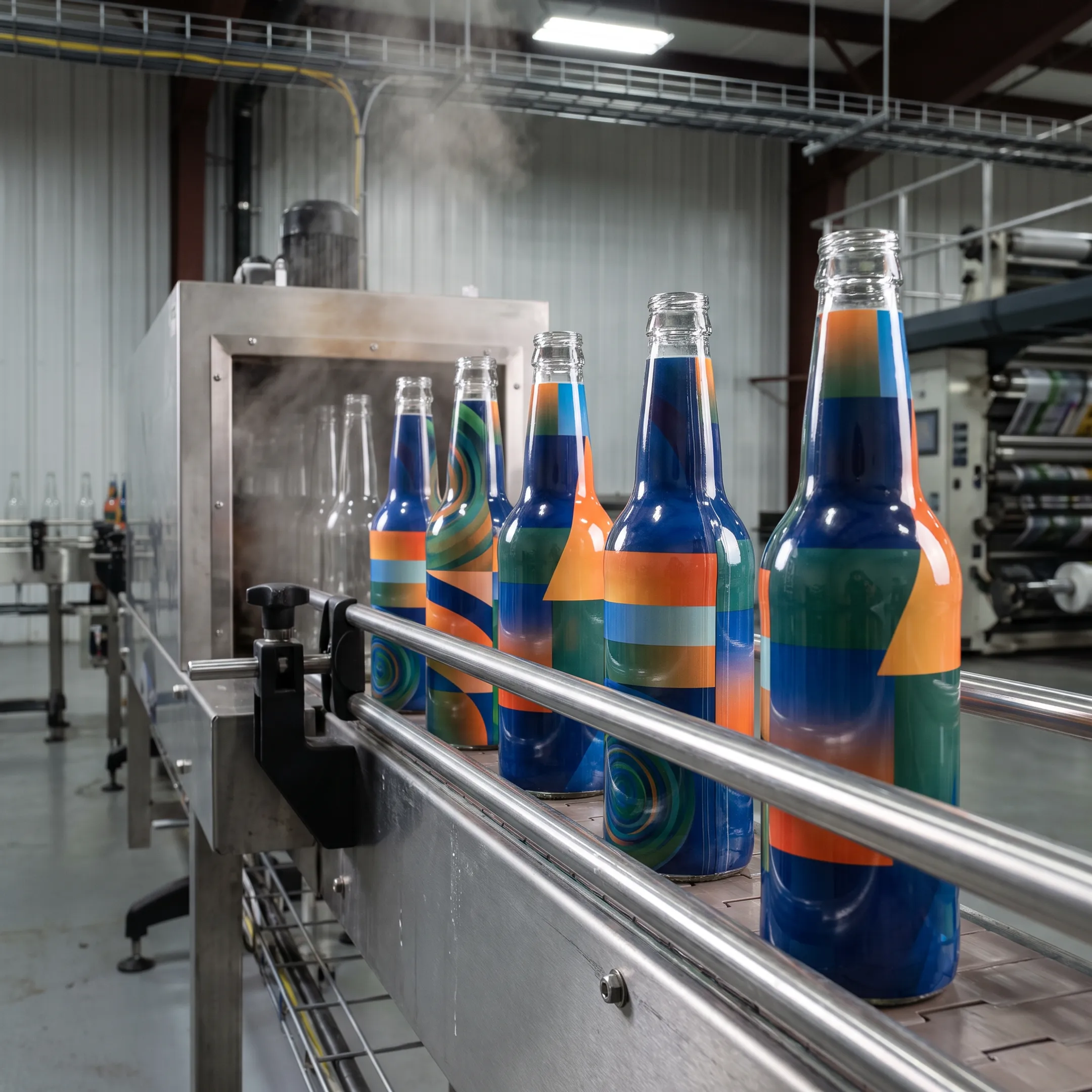Food and beverage shrink sleeve packaging