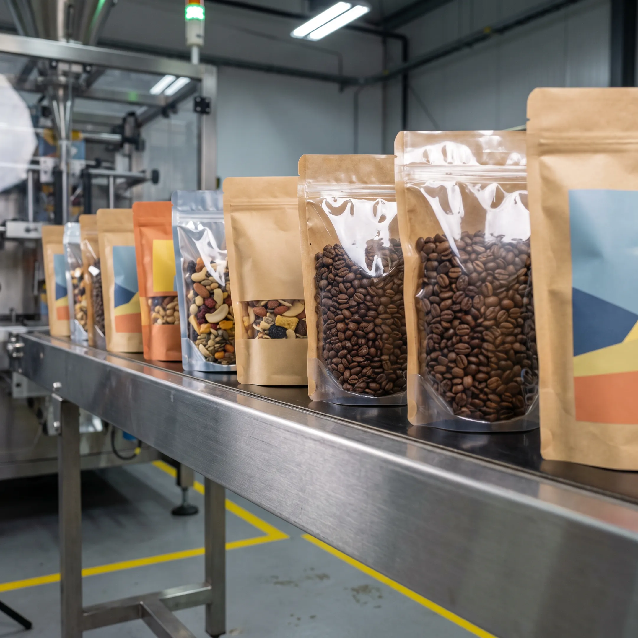 Food and beverage zipper pouch packaging