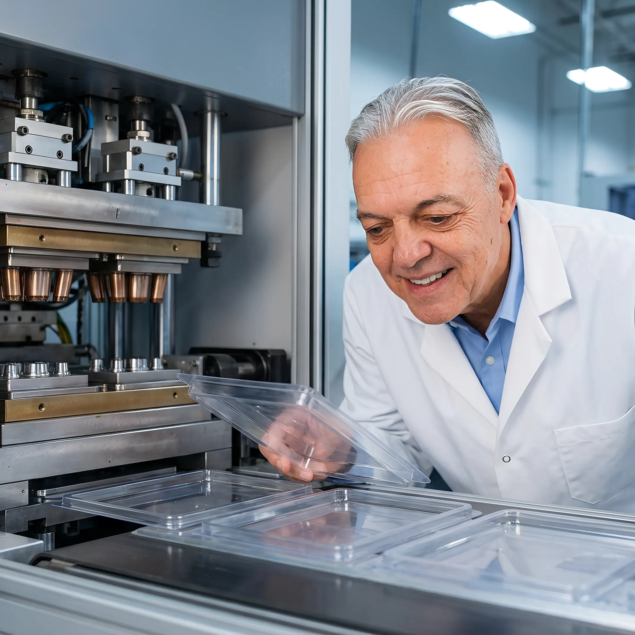 Engineer reviewing a custom medical blister package