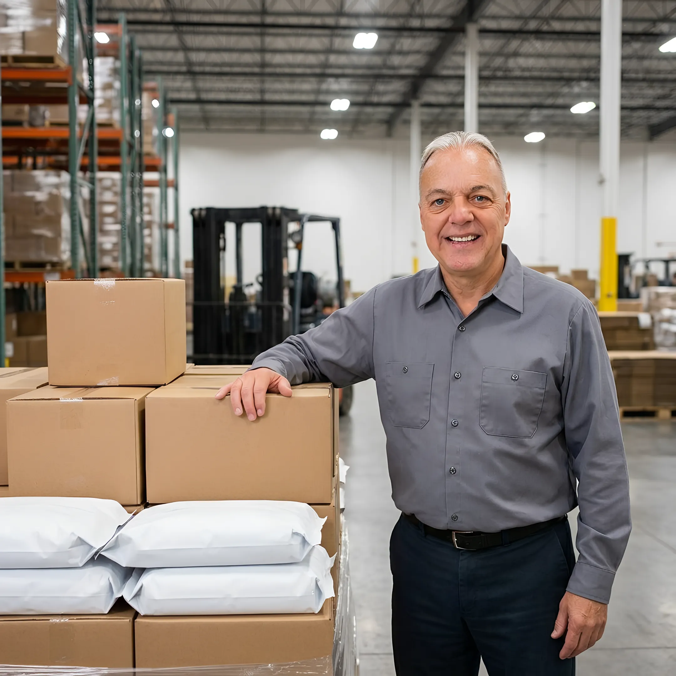 Packaging specialist reviewing custom gusset bag samples