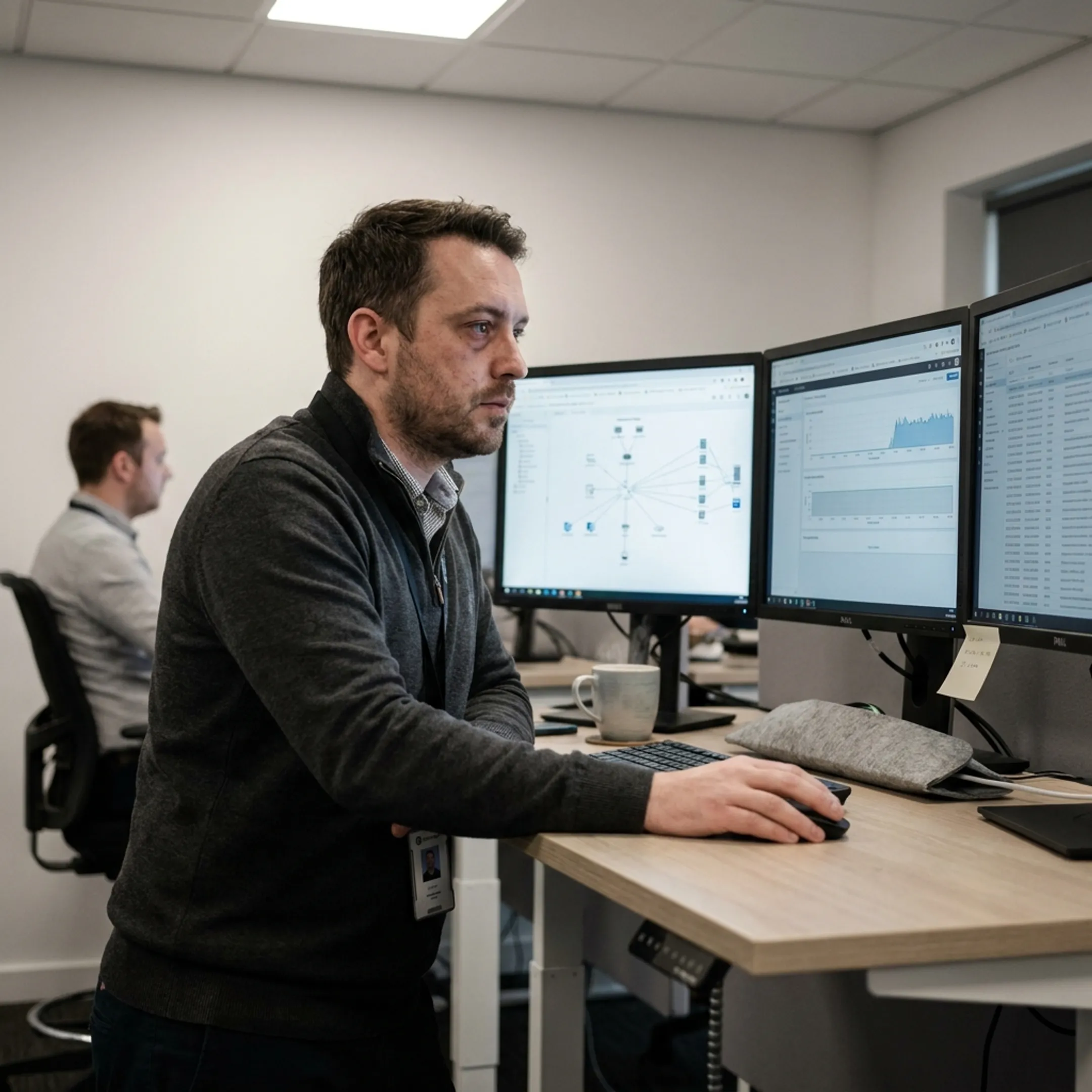 Network systems engineer configuring secure cloud architecture