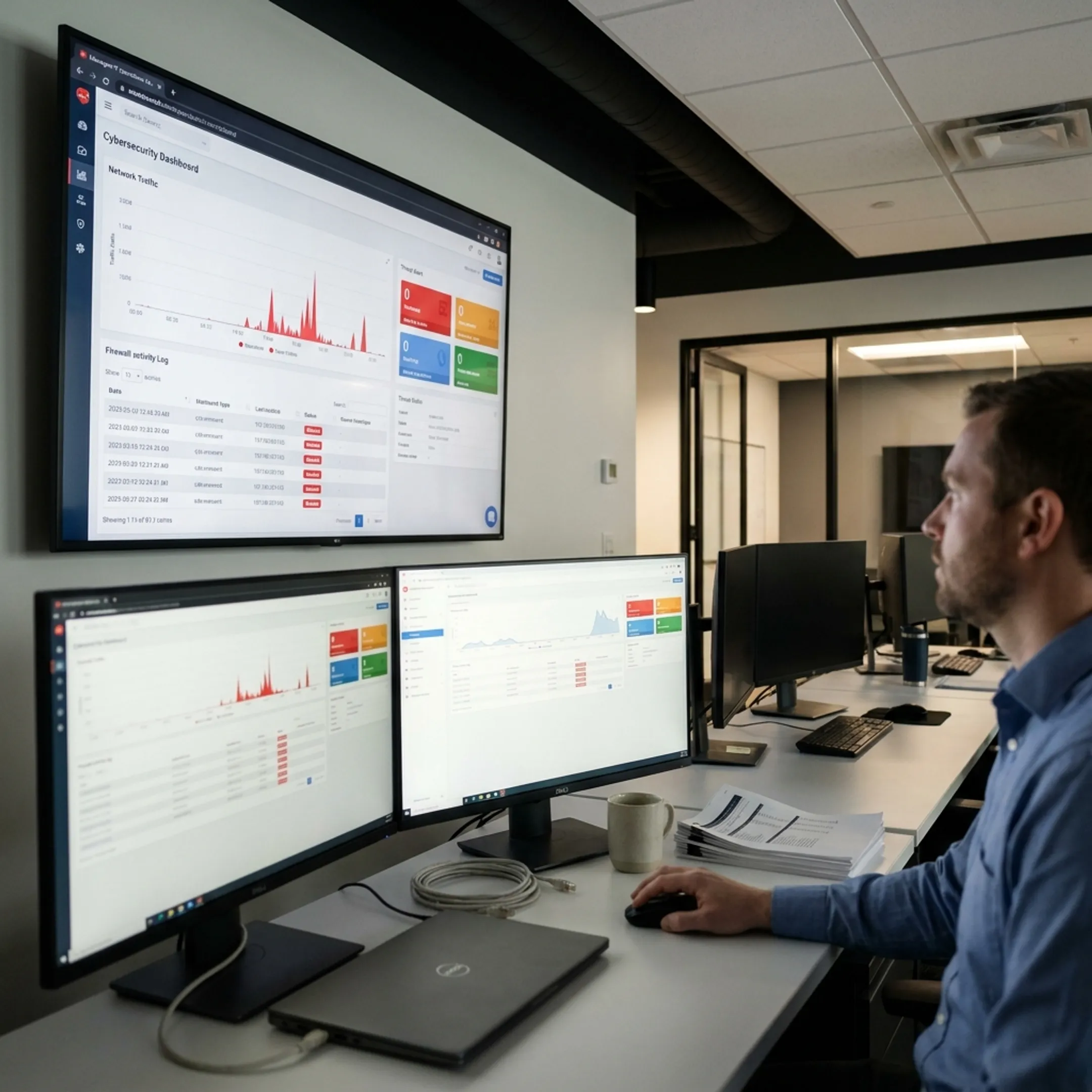 Digital security interface monitoring incoming and outgoing network traffic