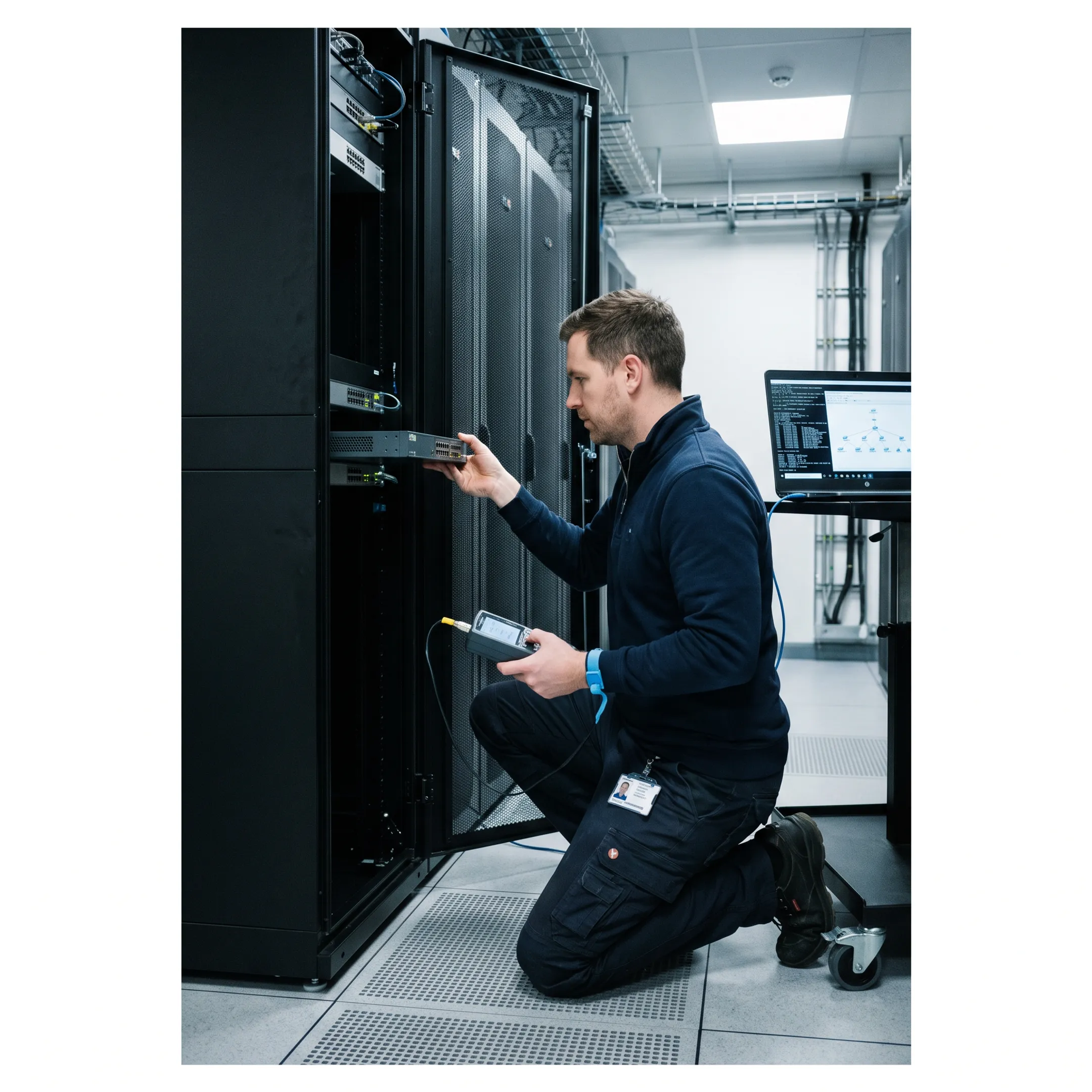 IT engineer securing workstations and servers for an organization