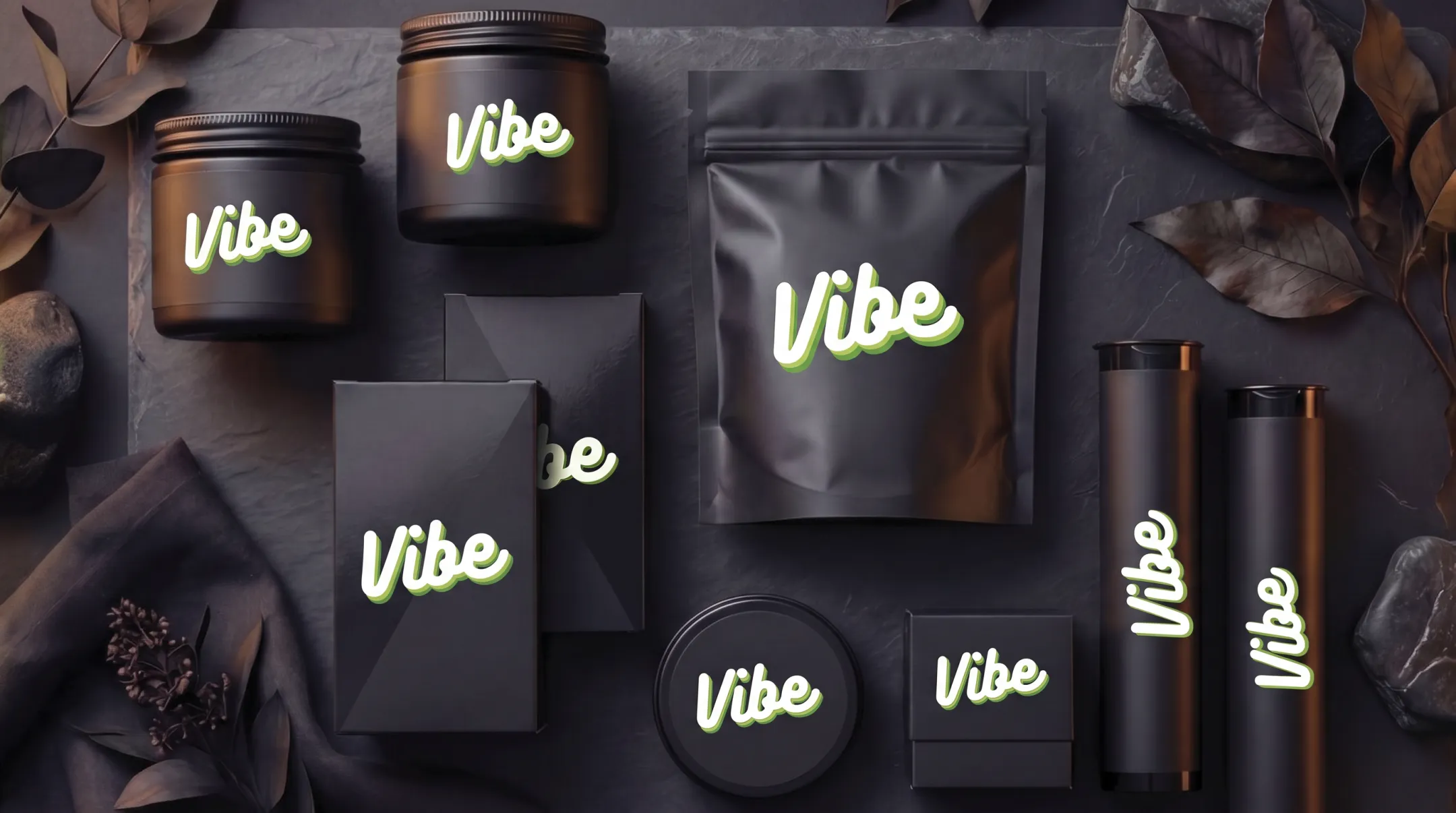 Child-resistant cannabis packaging lineup including bags tubes jars and tins