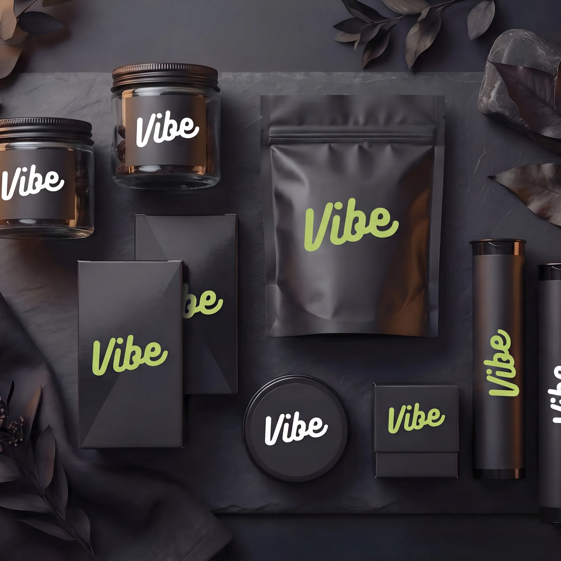 Custom cannabis product packaging assortment