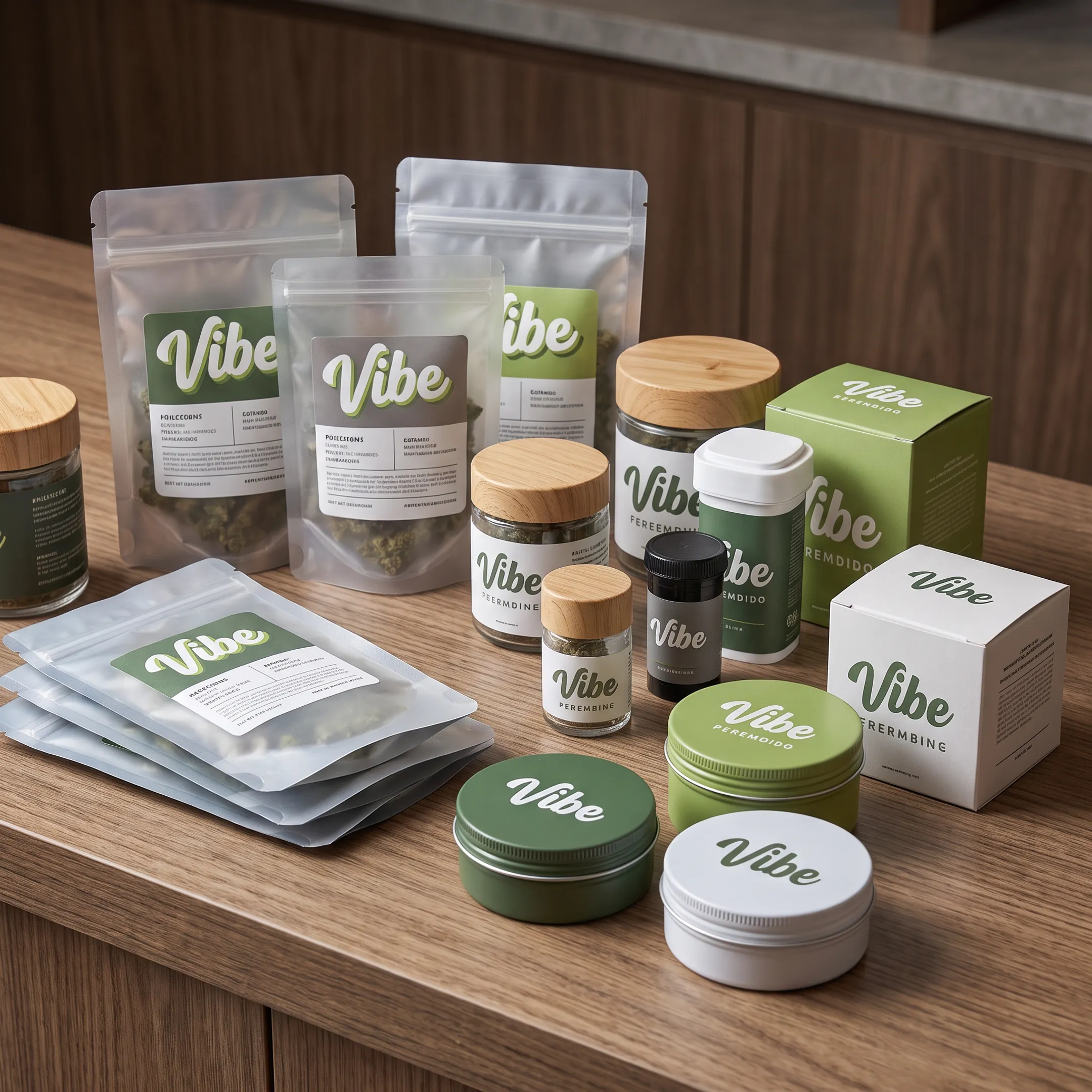 Custom herb pouches, jars, and bags
