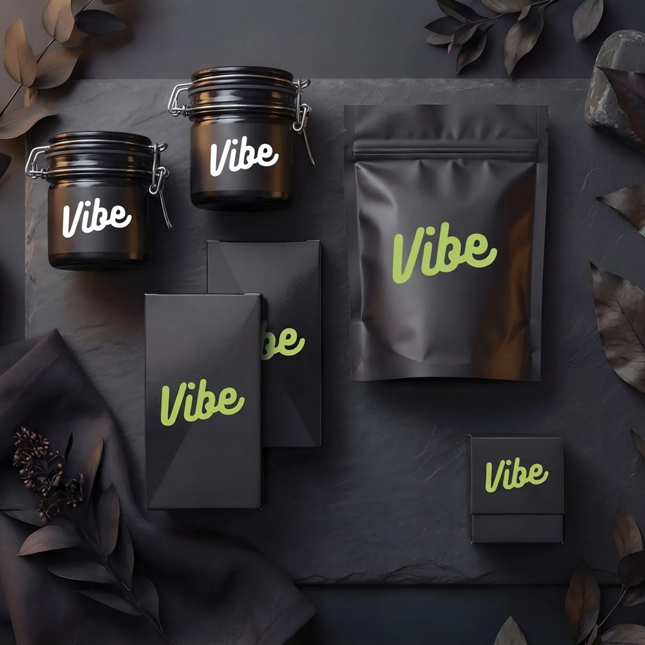 Custom cannabis packaging boxes and containers on display