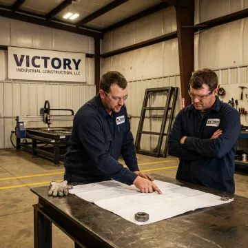 Industrial fabrication process in progress