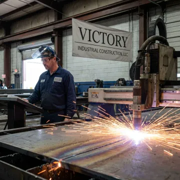 CNC plasma cutting steel plate