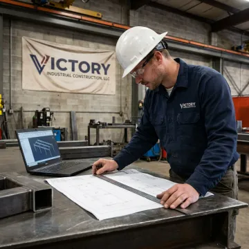 Steel detailer reviewing CAD drawings