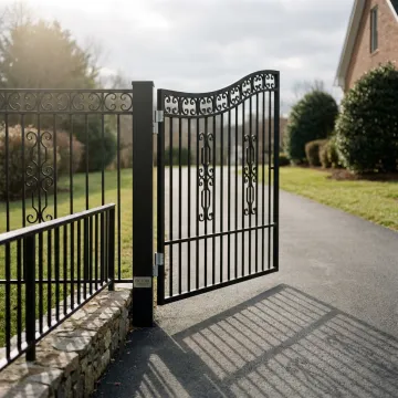 Custom iron railing and gate installation
