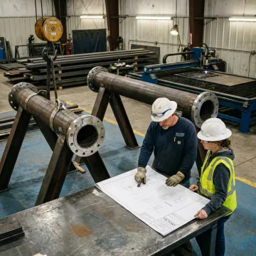 Steel pipe bridge fabrication process