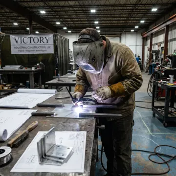 Fabricator TIG welding aluminum sheet metal