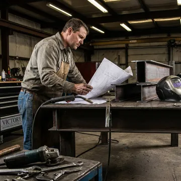 Industrial contractor planning fabrication and field installation