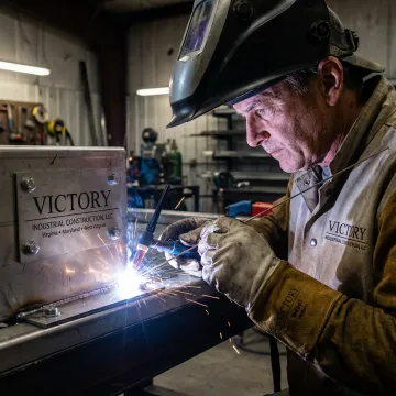 Professional TIG welding on metal component