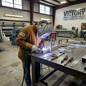 Aluminum welding process in fabrication shop