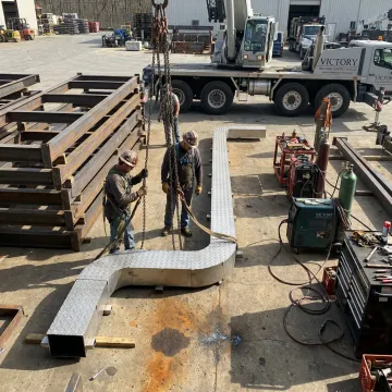 Industrial rigging and fabrication crew