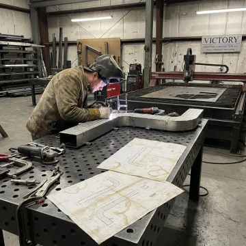 Custom stainless steel fabrication in an industrial metal shop